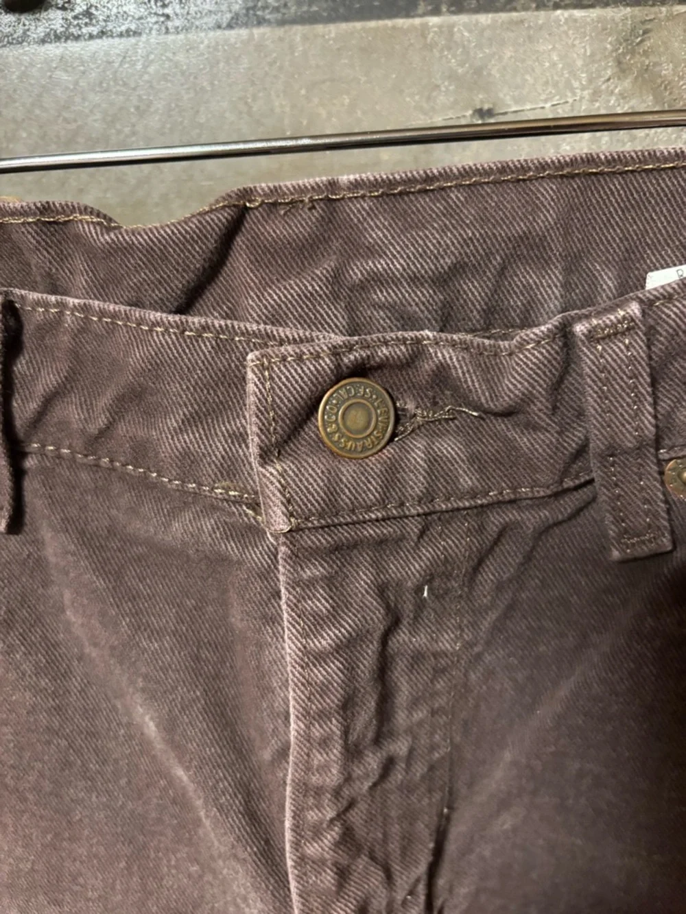 Vintage 90s Levi's Men's 555 Relaxed Fit Straight Leg Dark Brown Jeans 38x32